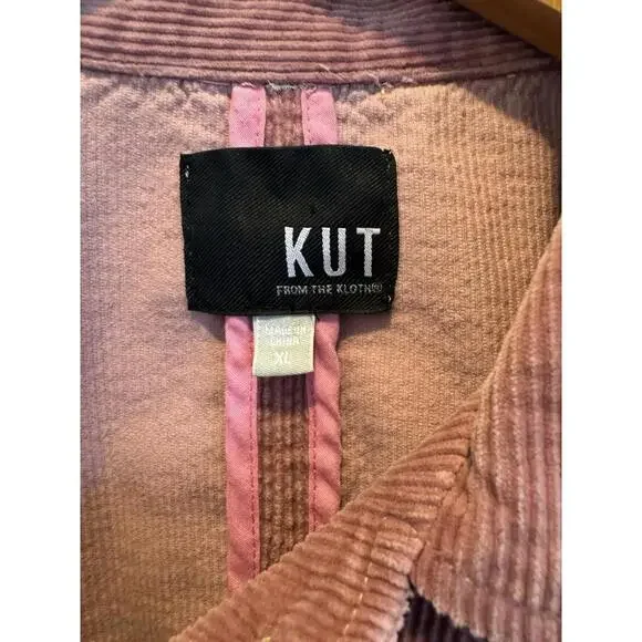 Kut From The Kloth Women’s Size XL Pink Corduroy Button Down Jacket - Picture 4 of 5